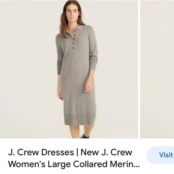 J Crew Merino Wool Grey Dress Size M J Crew Merino Wool Grey Dress Size M